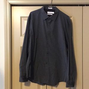 Calvin Klein Gray Button Down Size Large
